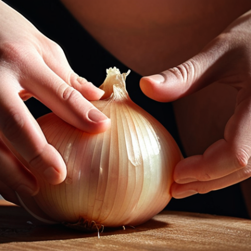Home 11 **Introspective Journey:** A person peeling back layers of an onion, revealing inner light. Soft, warm color palette. Symbolic of self-discovery and vulnerability.